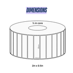 Graphy Impex 2x0.5 Non‑Tearable Direct Thermal Labels – 50x12 mm, 0.5" Core, 500 Labels/Roll – Slim Barcode, Cable & ID Labels