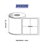 Graphy Impex 4x4 Non‑Tearable Direct Thermal Labels – 100x100 mm, 1" Core, 200 Labels/Roll – Cartons, Pallets & Bin Labels
