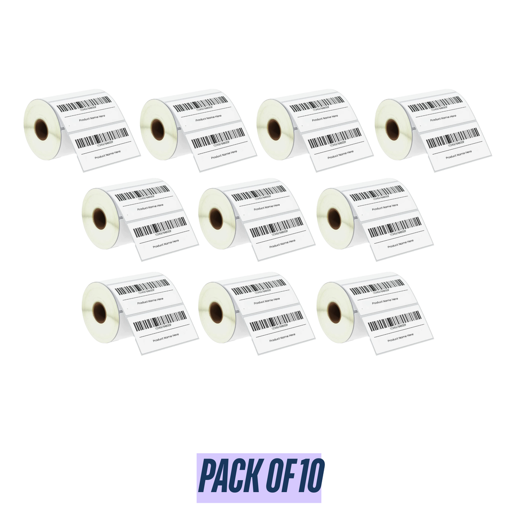 Graphy Impex 2x1 Non‑Tearable Direct Thermal Labels – 50x25 mm, 1" Core, 500 Labels/Roll – Barcodes, SKUs & Shelf Labels