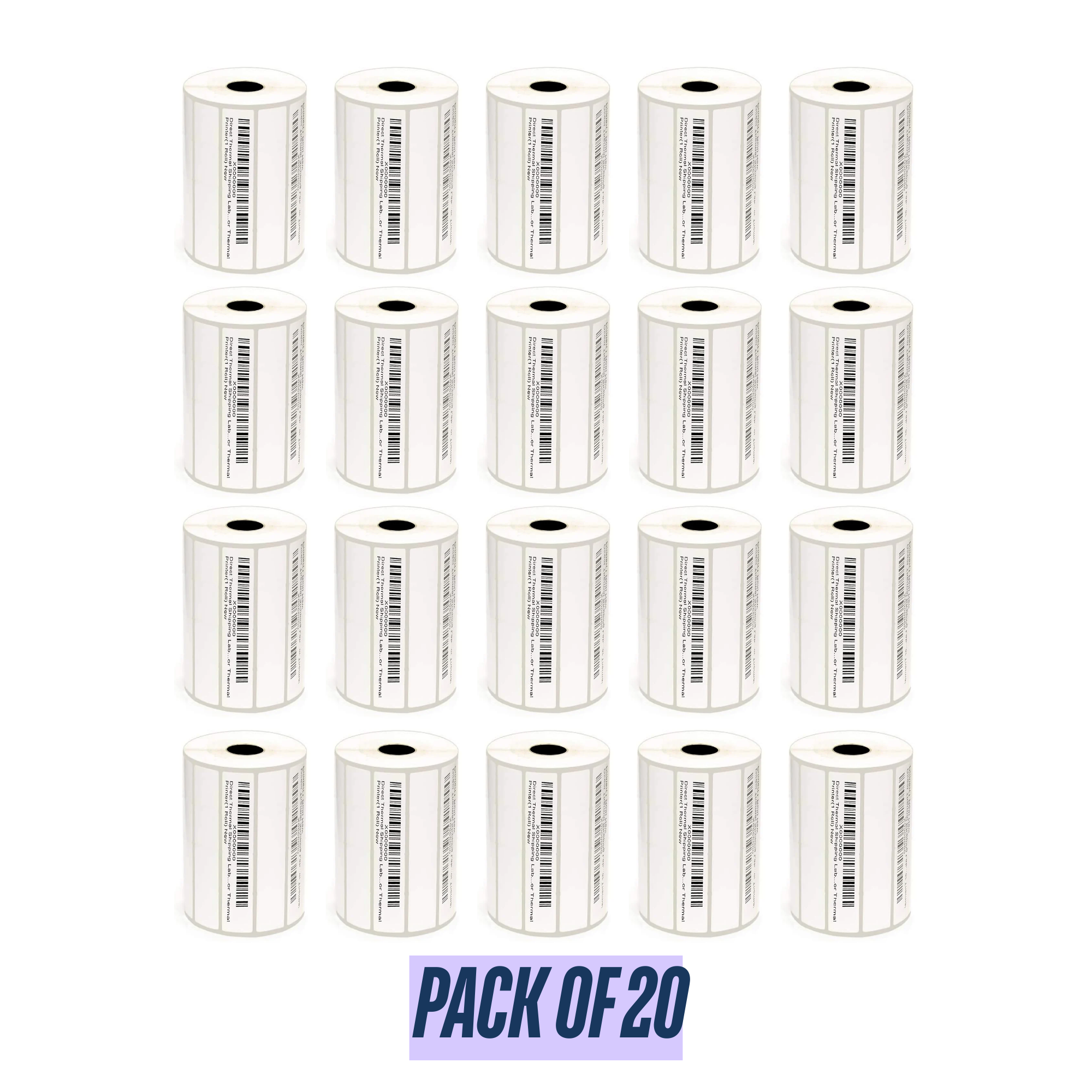 Graphy Impex 2x0.5 Non‑Tearable Direct Thermal Labels – 50x12 mm, 0.5" Core, 500 Labels/Roll – Slim Barcode, Cable & ID Labels