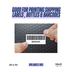 Graphy Impex 2x1 Non‑Tearable Direct Thermal Labels – 50x25 mm, 1" Core, 500 Labels/Roll – Barcodes, SKUs & Shelf Labels