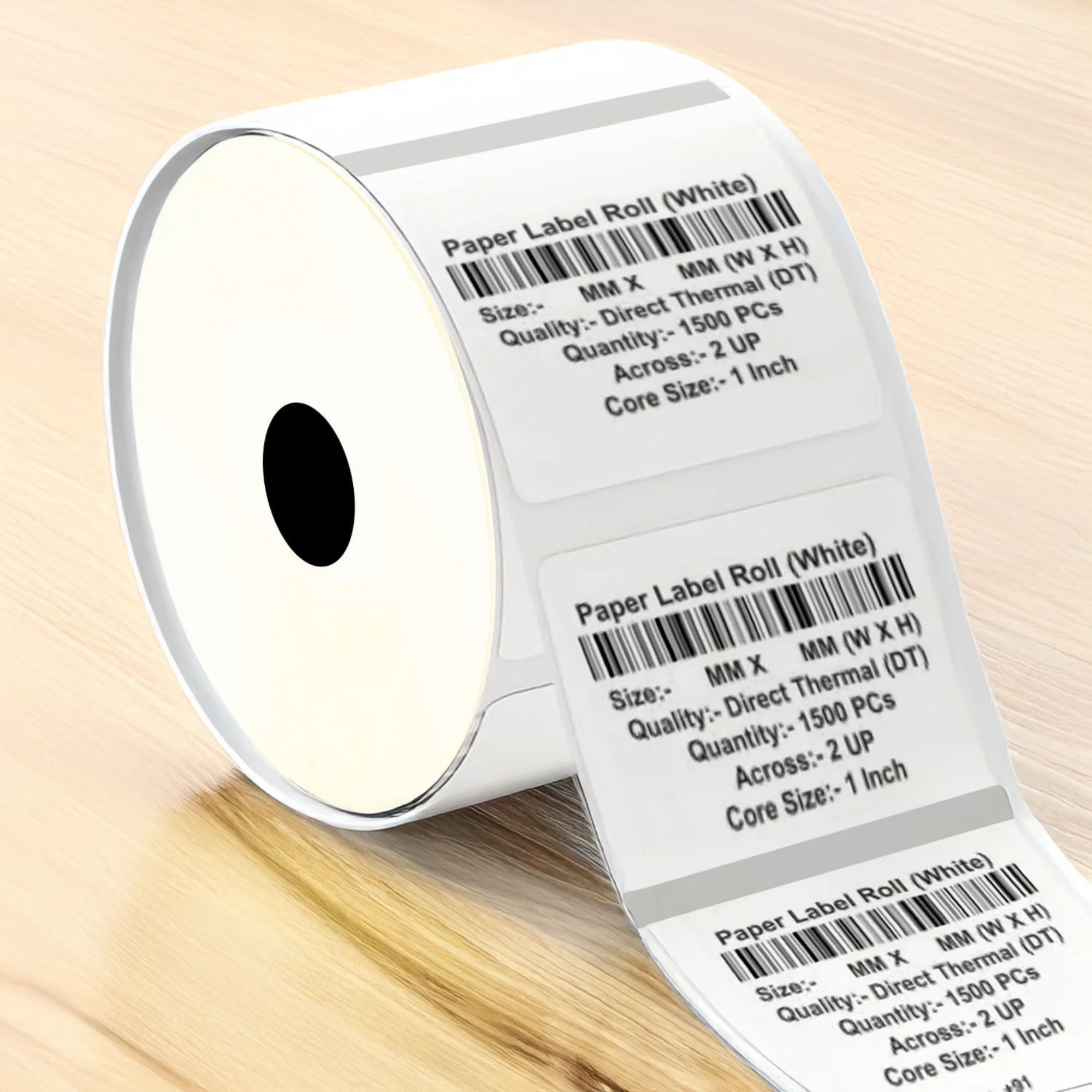 Graphy Impex 1.5x1.5 Non‑Tearable Direct Thermal Labels – 38x38 mm, 1" Core, 250 Labels/Roll, Pack of 20 – Small Price Tags & Product Labels