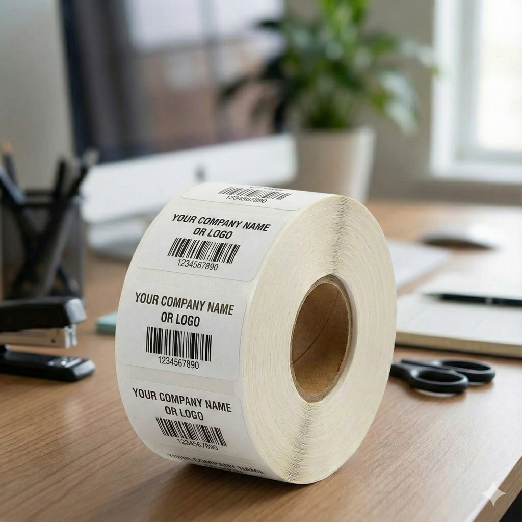Graphy Impex 1.5x0.5 Non‑Tearable Direct Thermal Labels – 38x15 mm, 1" Core, 500 Labels/Roll – Slim Barcode & ID Labels