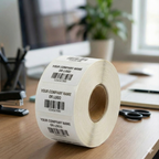 Graphy Impex 1.5x0.5 Non‑Tearable Direct Thermal Labels – 38x15 mm, 1" Core, 500 Labels/Roll – Slim Barcode & ID Labels