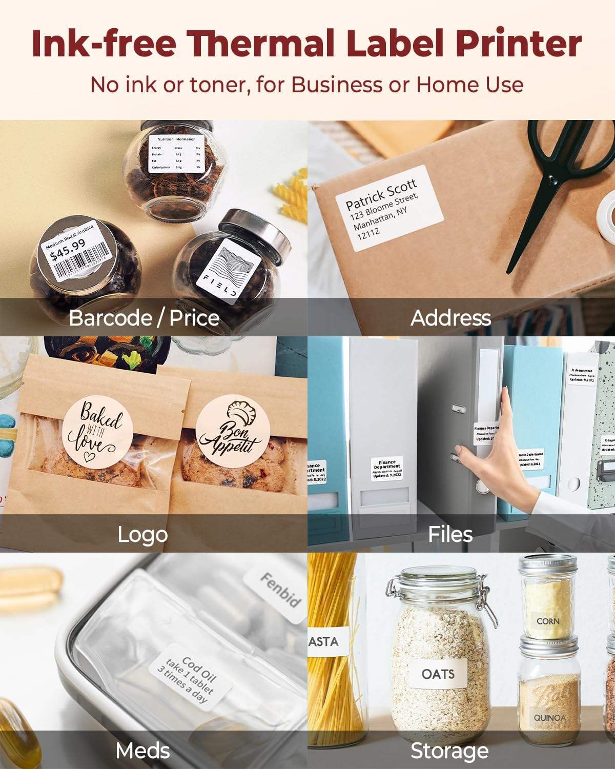 Graphy Impex 2x1.5 Non‑Tearable Direct Thermal Labels – 50x30 mm, 0.5" Core, 500 Labels/Roll – Product Codes, Price Tags & Barcodes