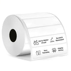 Graphy Impex 2x0.5 Non‑Tearable Direct Thermal Labels – 50x12 mm, 0.5" Core, 500 Labels/Roll – Slim Barcode, Cable & ID Labels